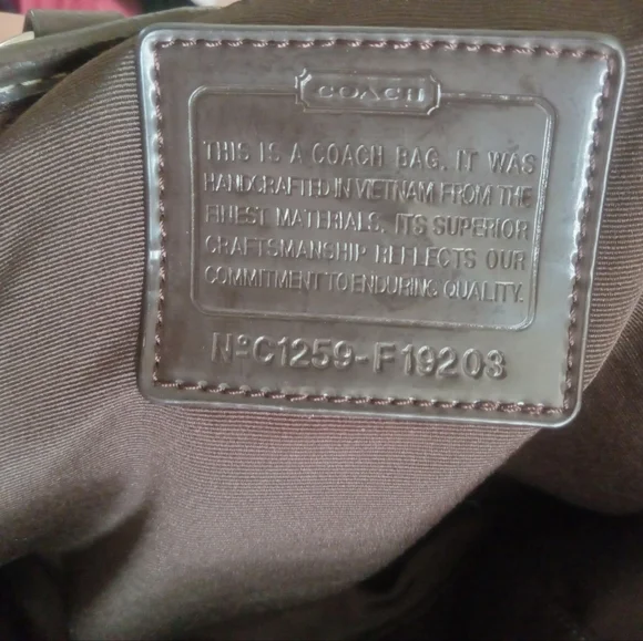 Coach Brown and Tan Signature Tote Bag - Picture 6 of 12